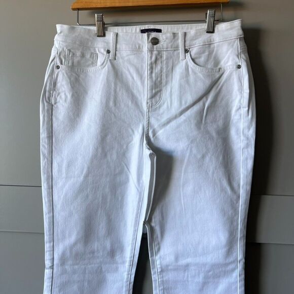 NYDJ Barbara Bootcut Jeans Womens Size 10 White Denim Mid-Rise Lift Tuck Stretch - Picture 2 of 16
